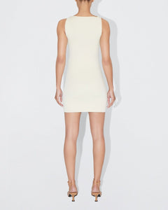 Sueded Stretch Knotted Mini Dress | Stone