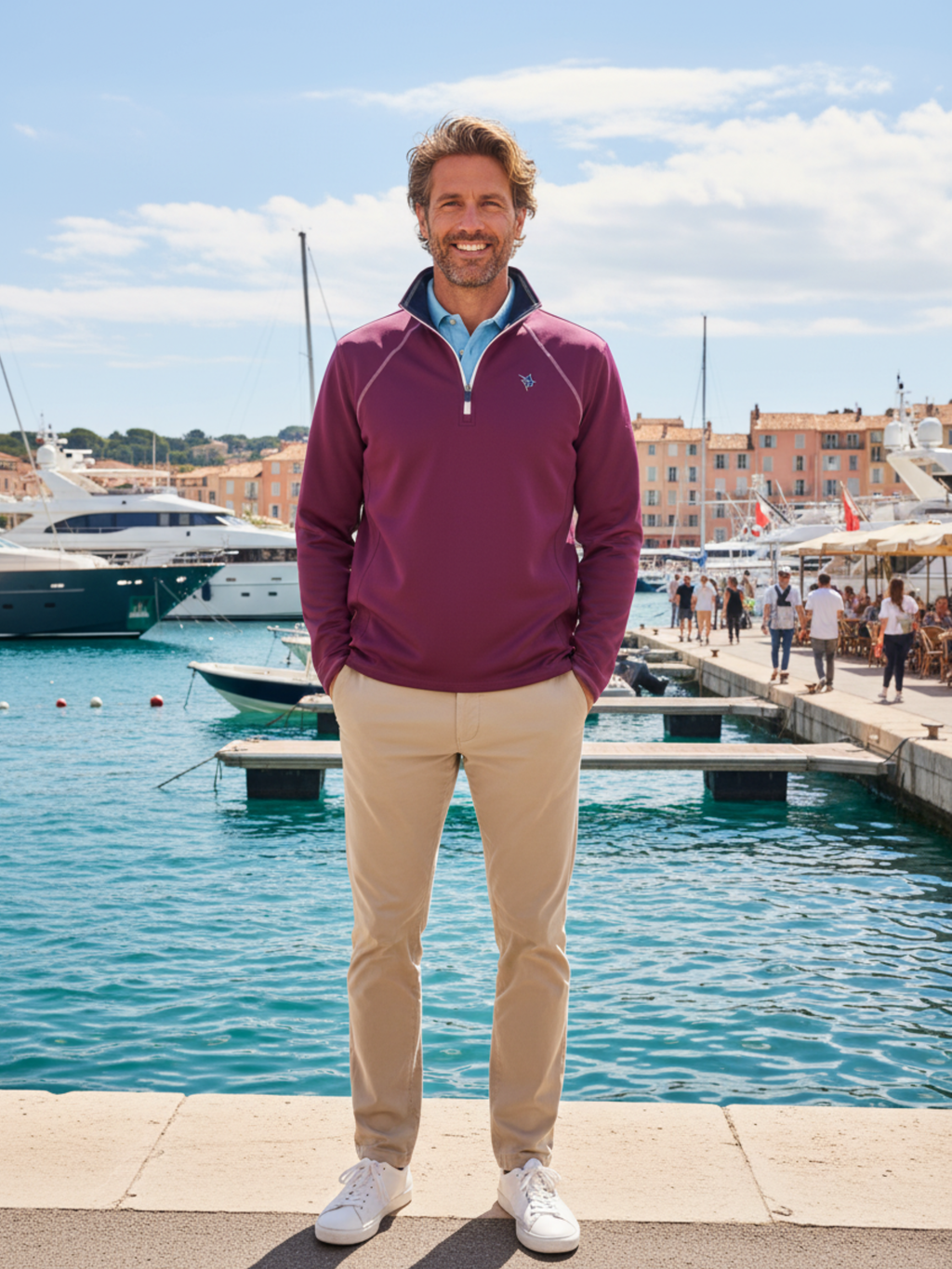 White Water Life New Harbor Quarter Zip Effortless Comfort — side view