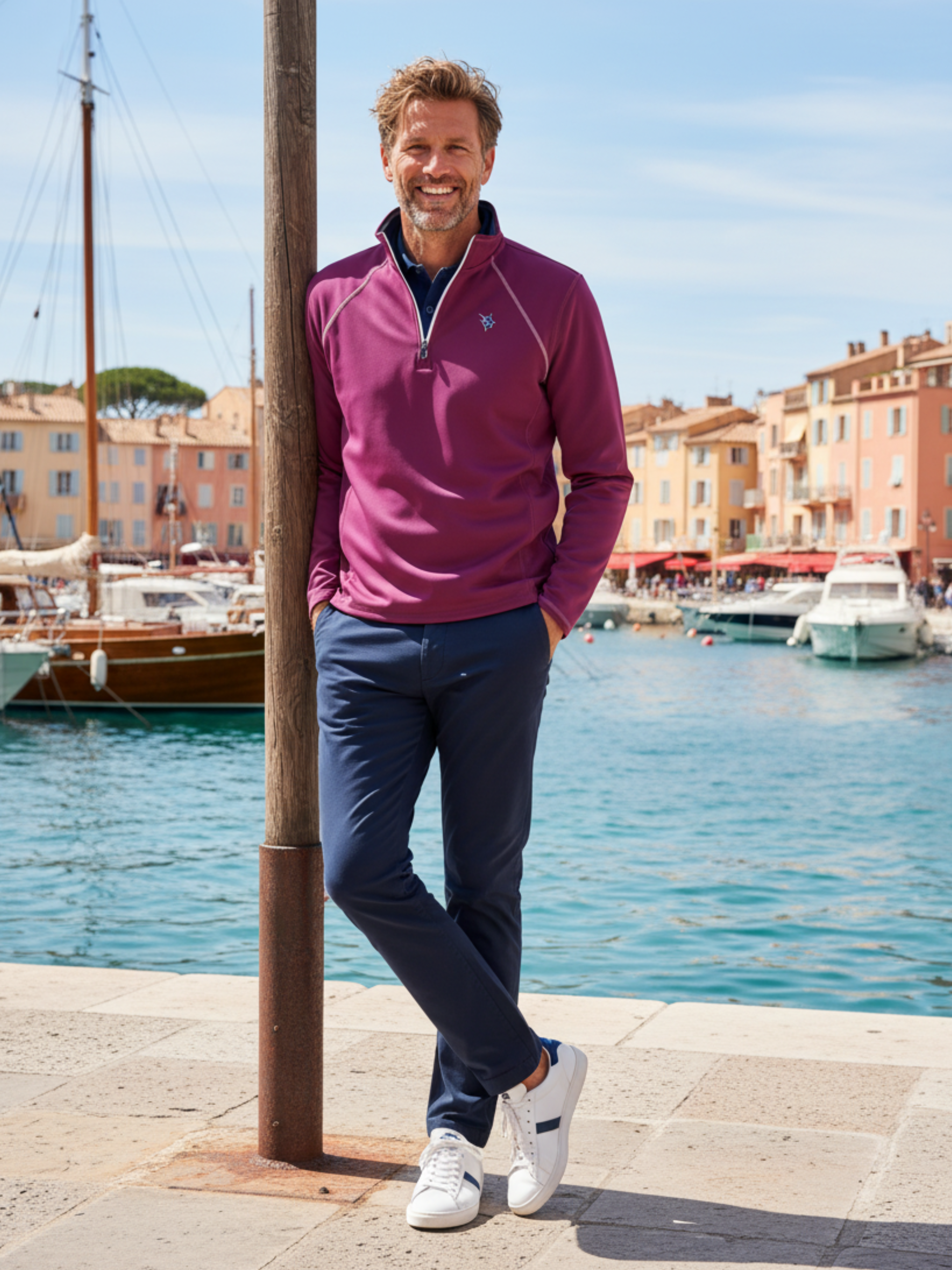 White Water Life New Harbor Quarter Zip Effortless Comfort — lifestyle context