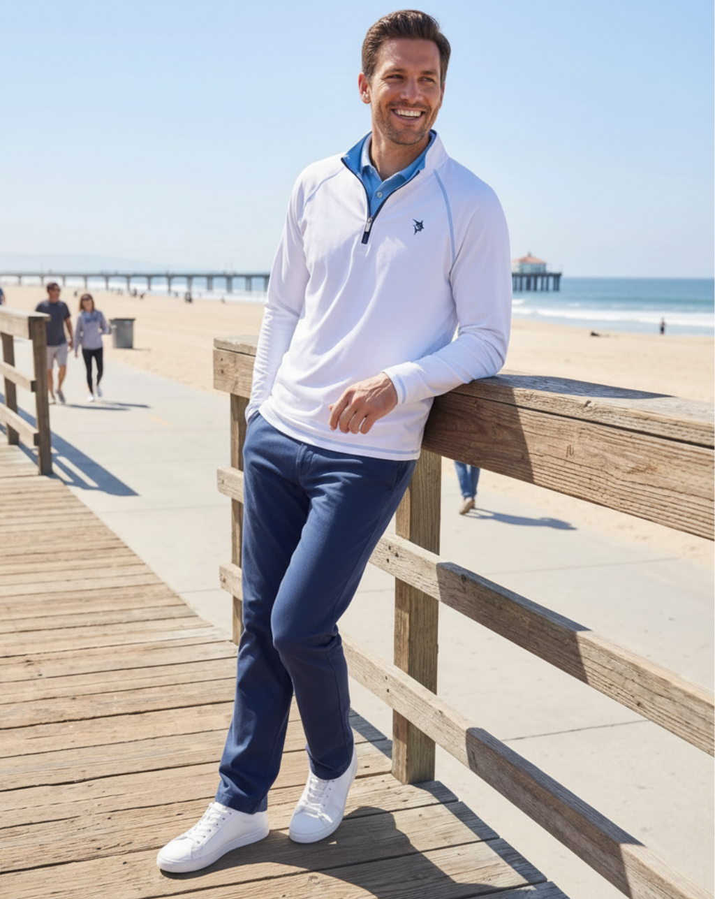 White Water Life New Harbor Quarter Zip Effortless Comfort — side view