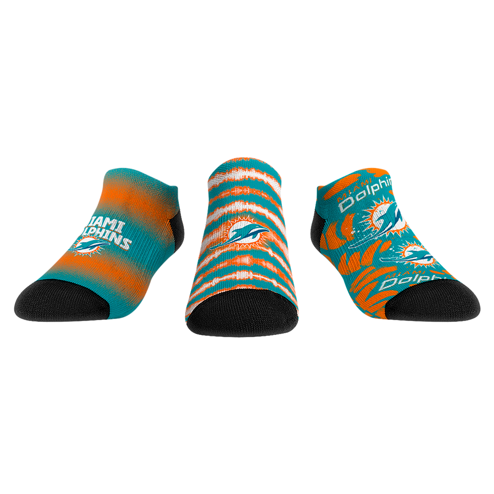 Rock 'Em Socks Miami Dolphins - Low Cut - Make Some Noise (3-Pack) — main product shot