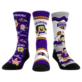 Rock 'Em Socks Baltimore Ravens - SpongeBob SquarePants  - 3-Pack