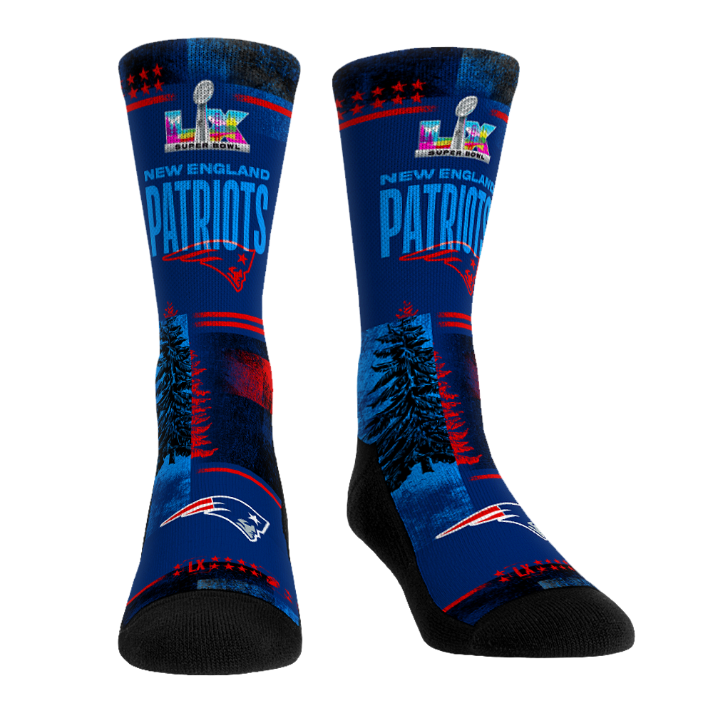 Rock 'Em Socks New England Patriots - Super Bowl LX - Ink Stripes