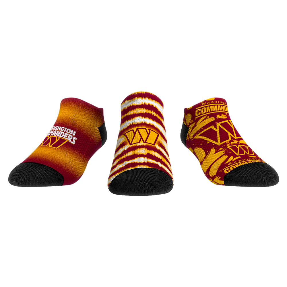 Rock 'Em Socks Washington Commanders - Low Cut - Make Some Noise (3-Pack) — main product shot