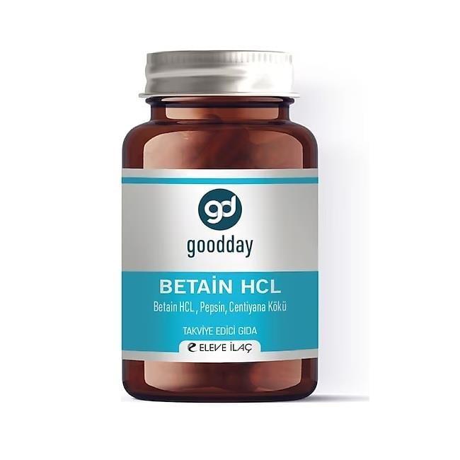 Godday Betain HCL Supplement - Digestive Health Support with Pepsin & Gentiana Lutea Root Extract, 60 Capsules