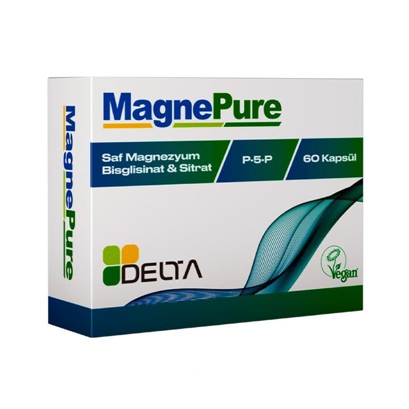 MagnePure Magnesium and Vitamin B6 Supplement - 60 Capsules for Muscle Function and Overall Wellness
