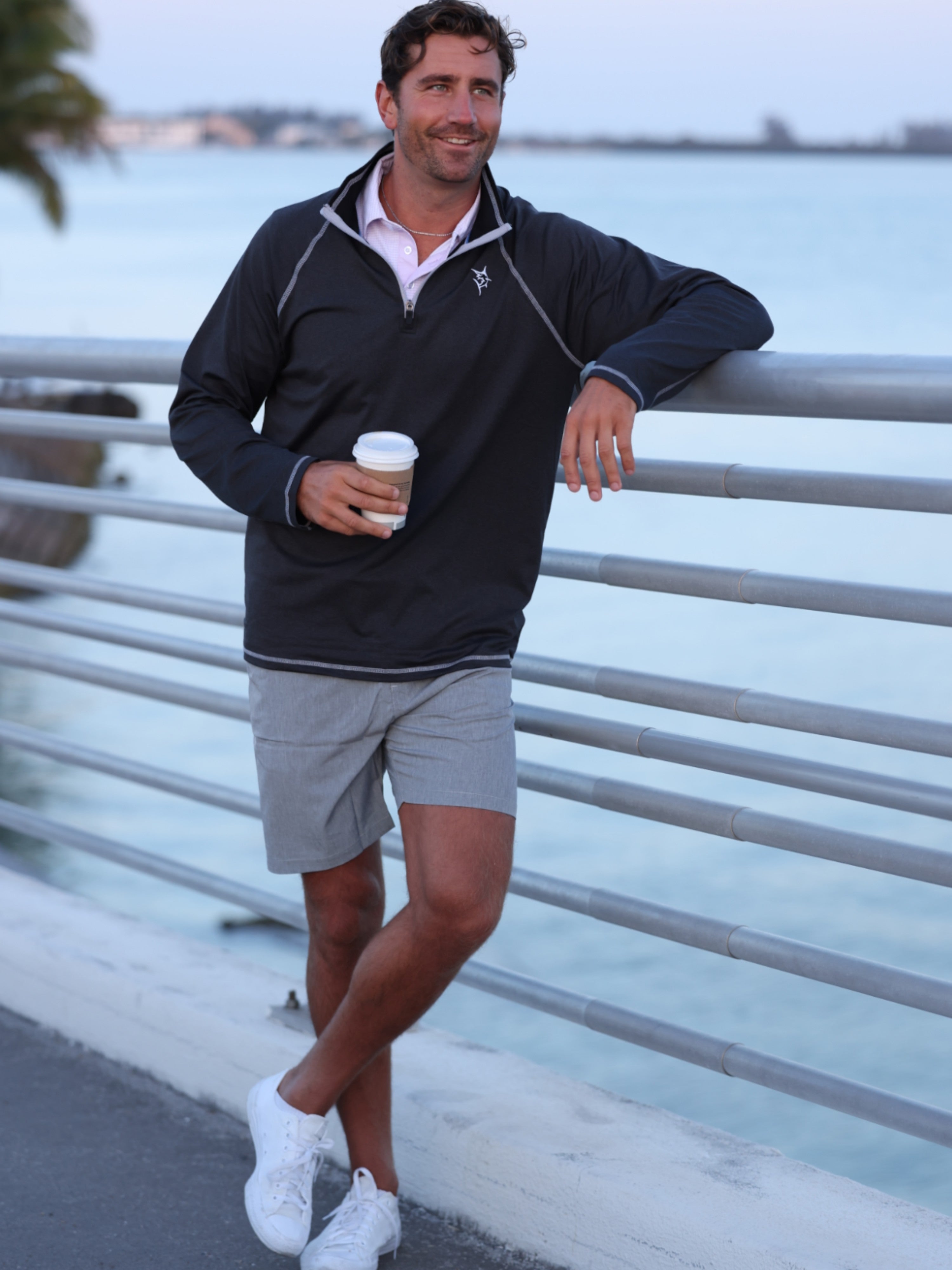White Water Life New Harbor Quarter Zip Effortless Comfort — lifestyle worn / used context