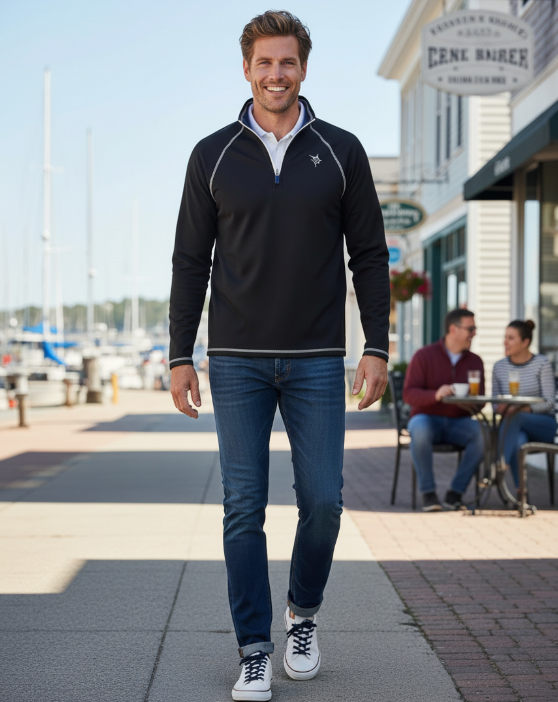 White Water Life New Harbor Quarter Zip Effortless Comfort — construction detail