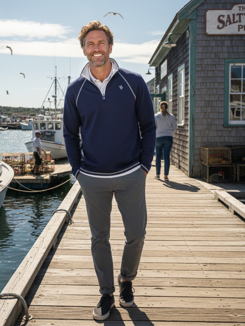 White Water Life New Harbor Quarter Zip Effortless Comfort — quarter zips category context