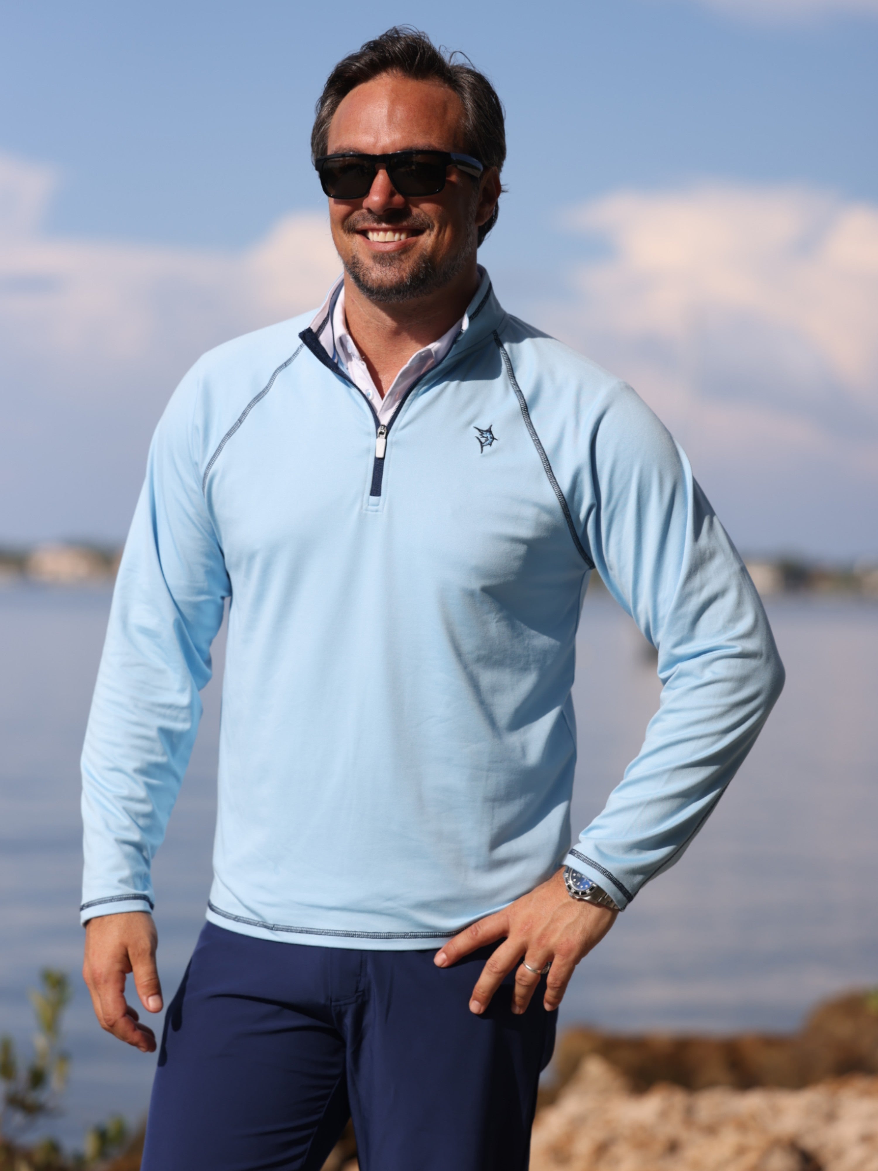 New Harbor Quarter Zip Effortless Comfort – White Water Life, view 4