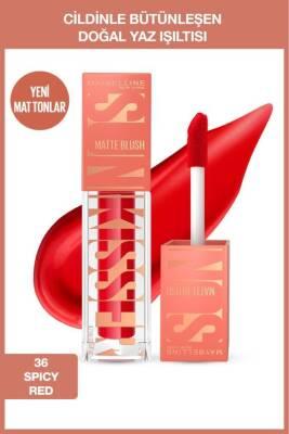 Maybelline New York Sunkisser Spicy Red Liquid Matte Blush: Long Lasting, Highly Pigmented, Warm Toned, & Natural Matte Finish