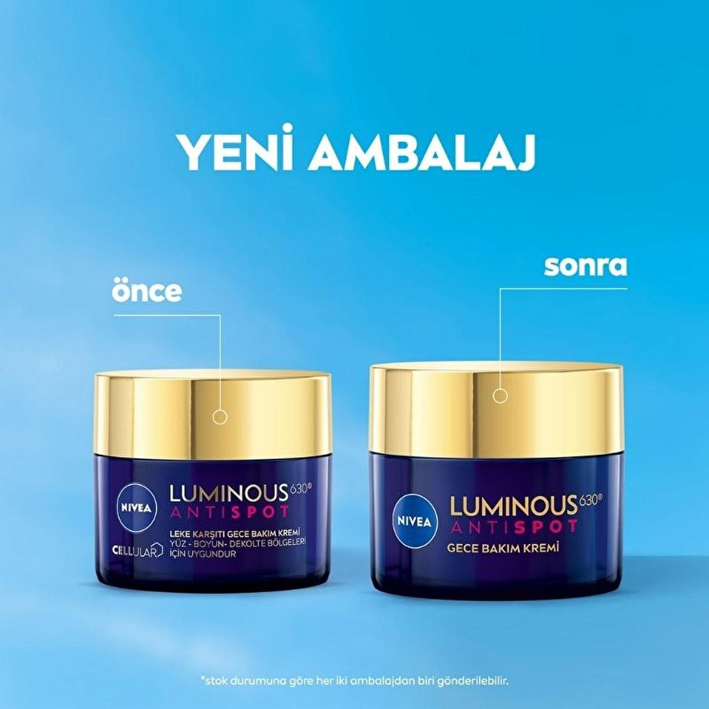 Nivea Luminous630 Anti-spot Night Face Cream - Thiamidol & Hyaluronic Acid for Dark Spot Correction & Hydration