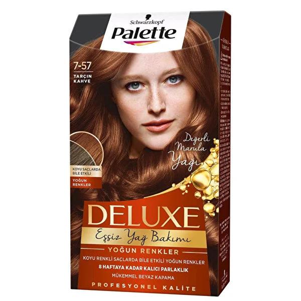 Palette Deluxe Hair Dye - Intense, Long-Lasting Color with Nourishing Properties | Tar�õn Kahve No: 7-57