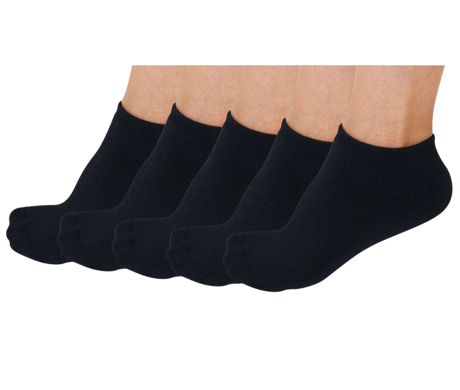 Spun Bamboo No Look Anklet Bamboo Viscose Socks Unisex Black Color - 5-pack — main product shot