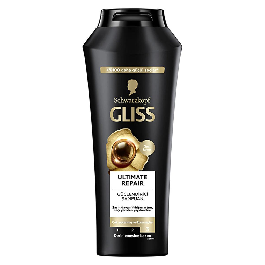 Gliss Ultimate Repair Shampoo: Rebuild & Revitalize Severely Damaged Dry Hair with Keratin & Black Pearl - Strength, Shine & Restructuring