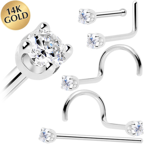 BodyCandy 14k White Gold 2mm Lab Grown Diamond Nose Ring — main product shot