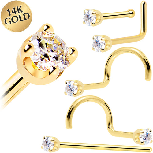 BodyCandy 14k Yellow Gold 2mm Lab Grown Diamond Nose Ring — main product shot