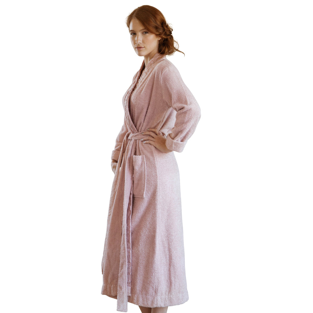 Turkish Cotton Terry Cloth Pleated Bathrobe – Pure Fiber, view 5