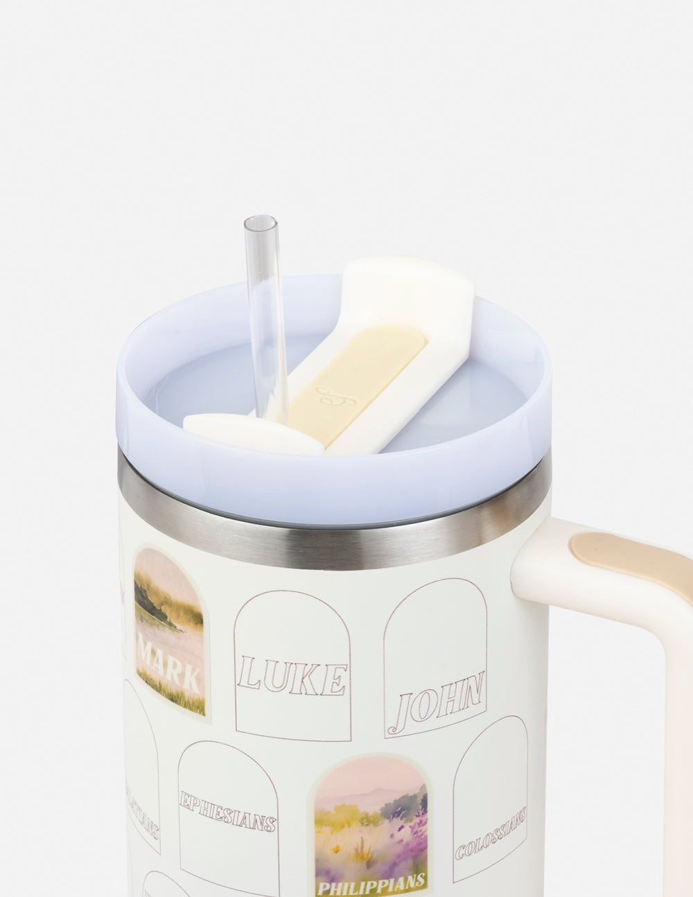 Elevated Faith NT Bible Checklist 40 oz Tumbler — color detail