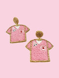 KADOU BOUTIQUE Pink Nurse Scrubs Beaded Earrings — main product shot