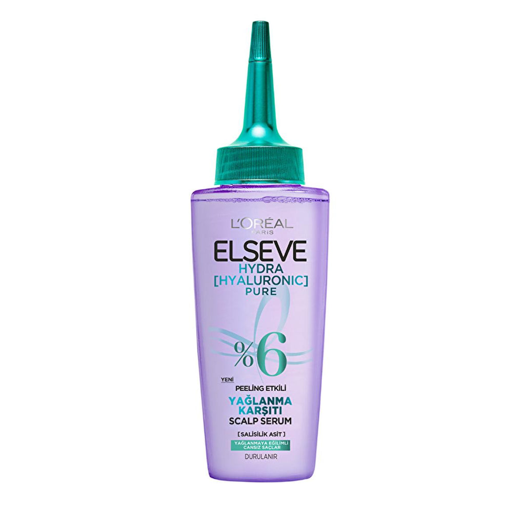 L'Oreal Paris Elseve Hydra Hyaluronic Scalp Serum: Deep Cleansing Anti-Oil Treatment with Salicylic & Hyaluronic Acid for Lasting Freshness