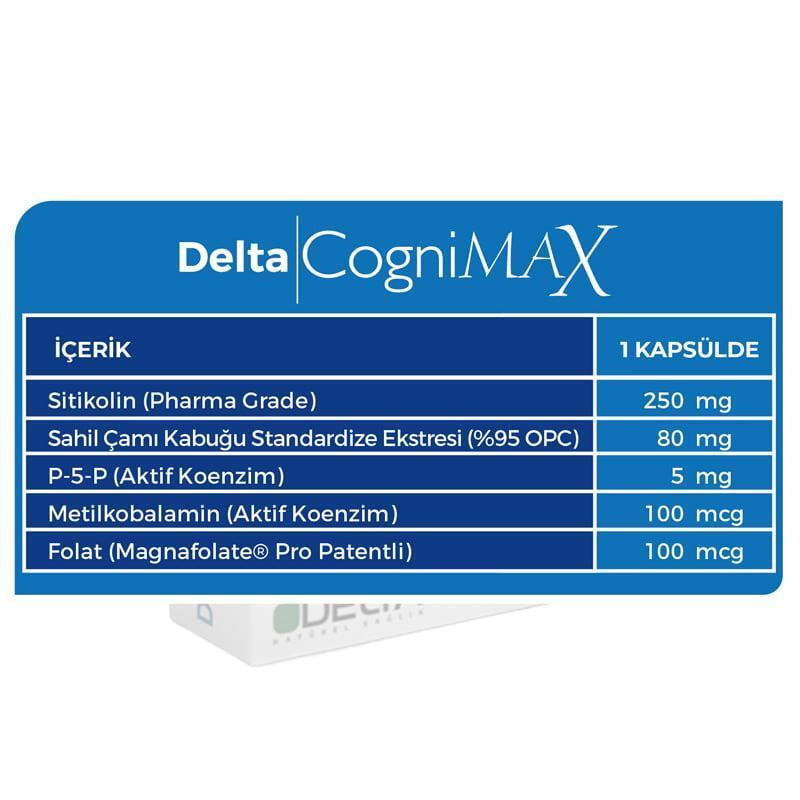 Delta Cognimax: Advanced Brain Health Supplement | Boost Memory, Focus & Cognitive Function with Citicoline, Pine Bark Extract, B Vitamins