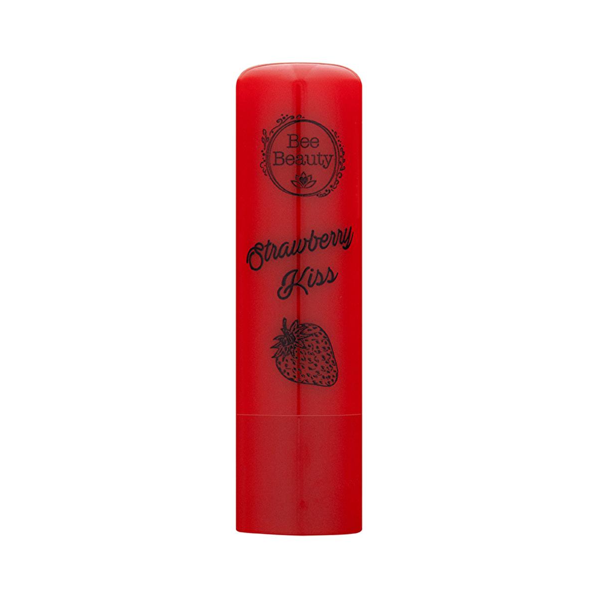 Bee Beauty Lip Balm Strawberry Kiss - Moisturizing Tinted Lip Care with Shea Butter & Vitamin E