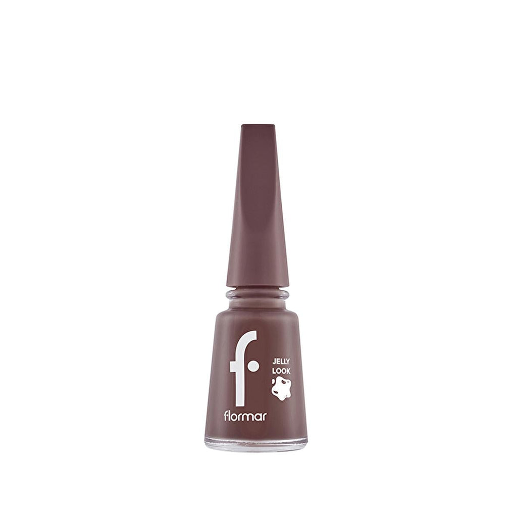 Flormar Jelly Look Terracotta Nail Polish: High Pigment, Gel Effect, Long Lasting, Salon Quality Glossy Finish - Orange Brown
