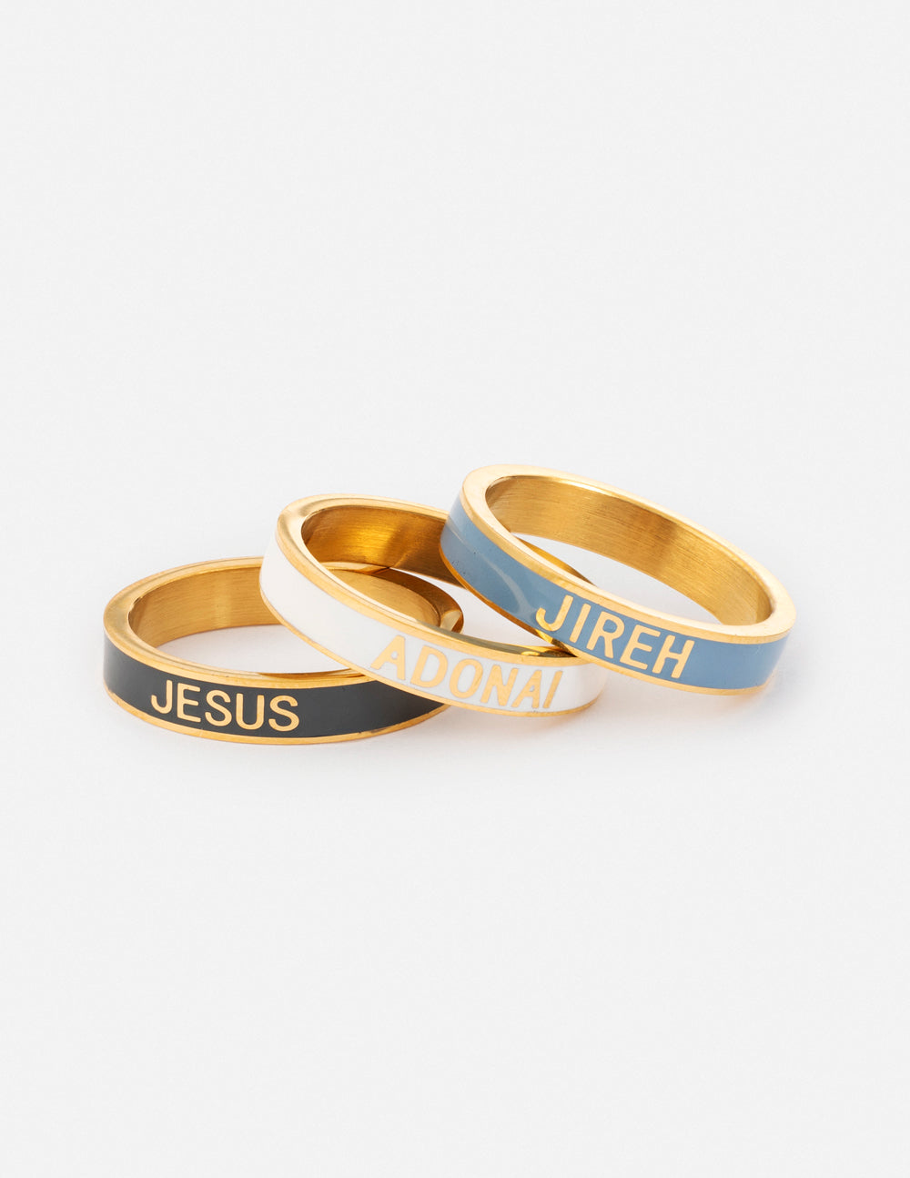 Elevated Faith Names of God Enamel Ring Set — lifestyle context