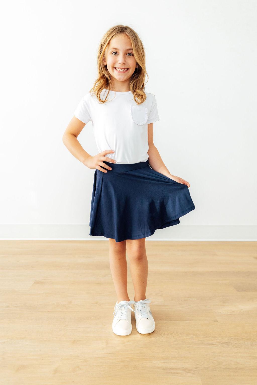 Mila & Rose ® Navy Twirl Skort — lifestyle context