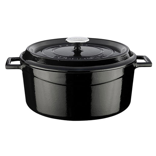 LAVA Cast Iron Cookware Pot - 28cm Enamel Coated Large Capacity Cooking Pot for Family Gatherings