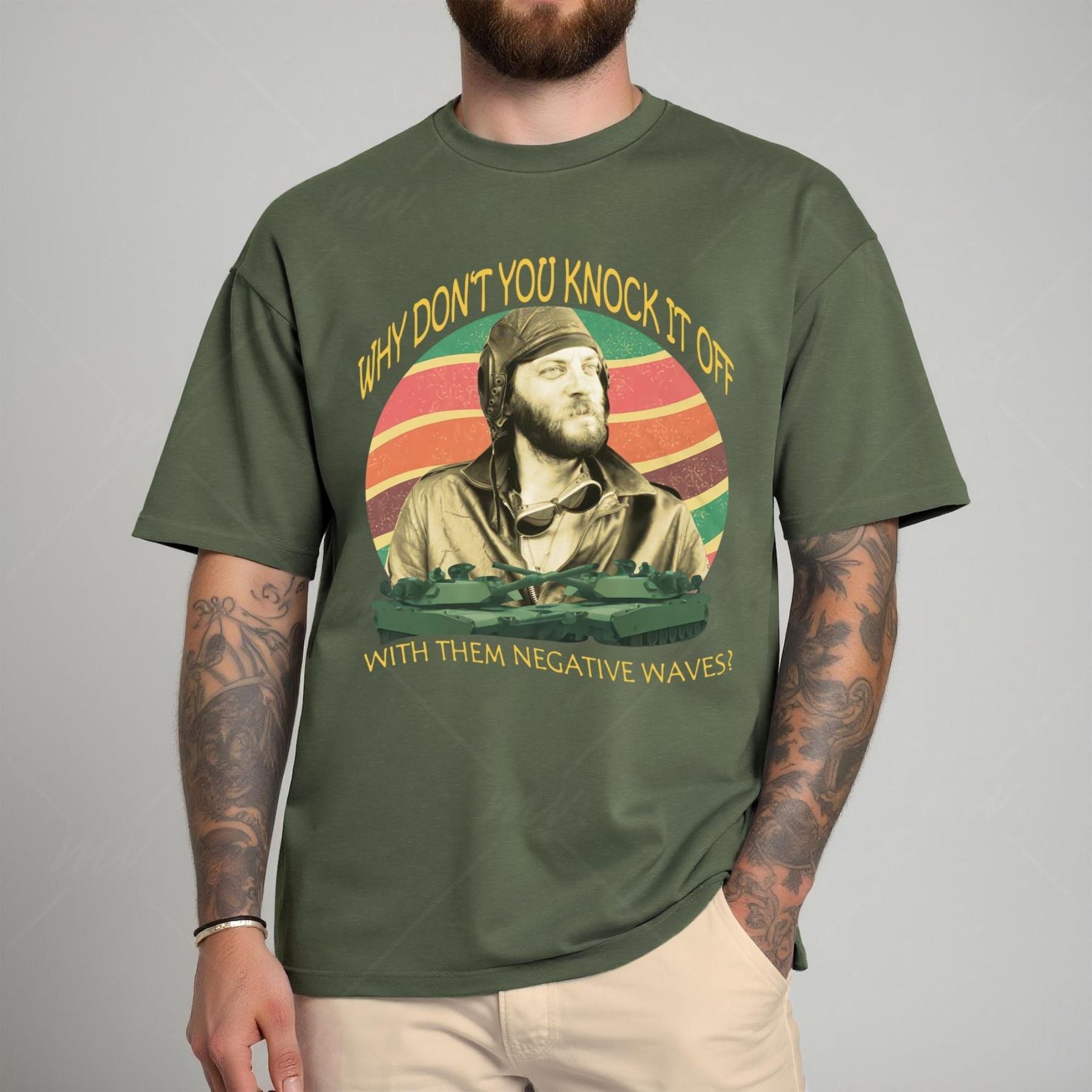 Pasimax "Negative Waves" Movie Quotes Shirt - Vintage 70s Film Tee, Retro Funny Graphic Apparel — main product shot