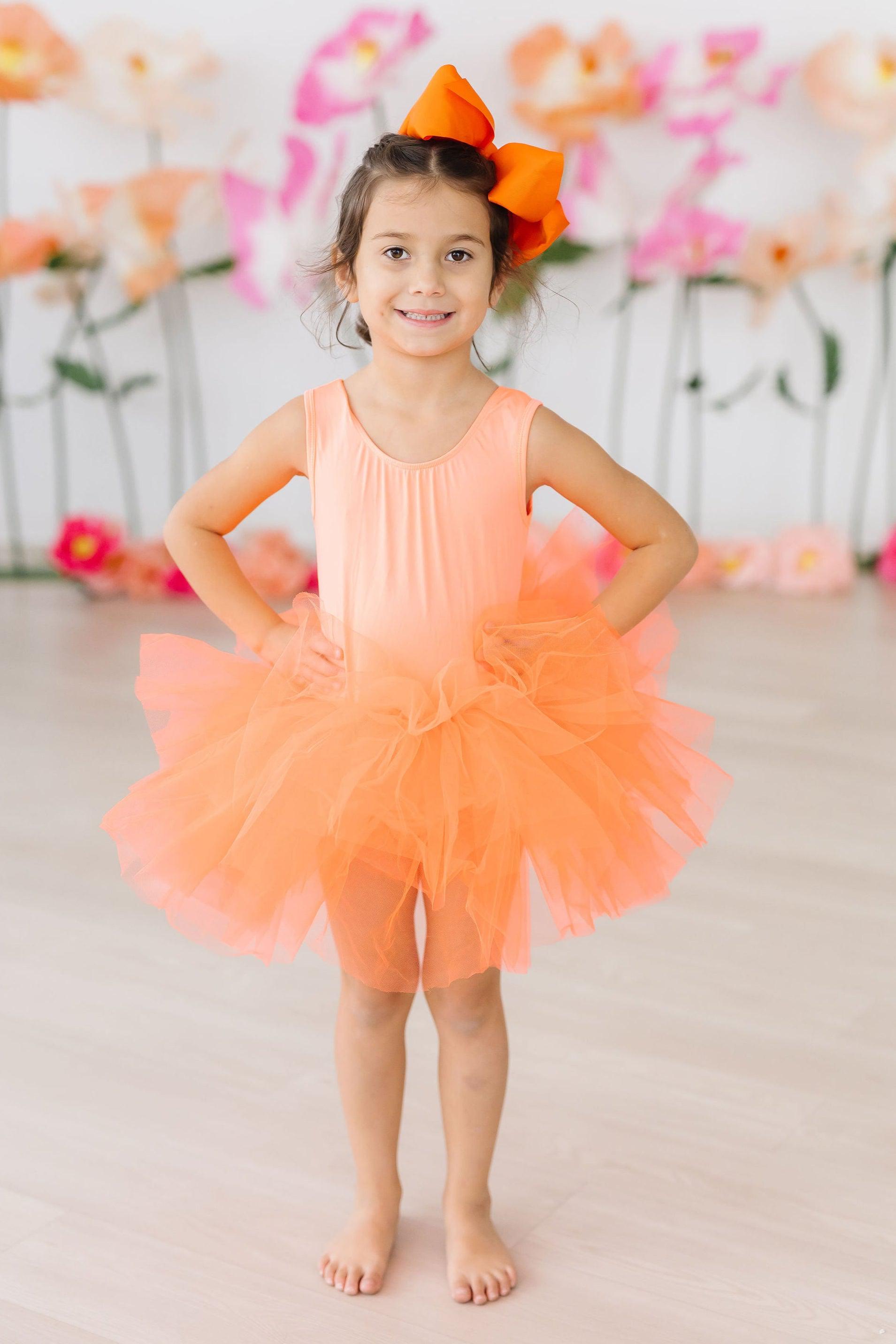 Mila & Rose ® Neon Coral Tank Tutu Leotard — lifestyle context