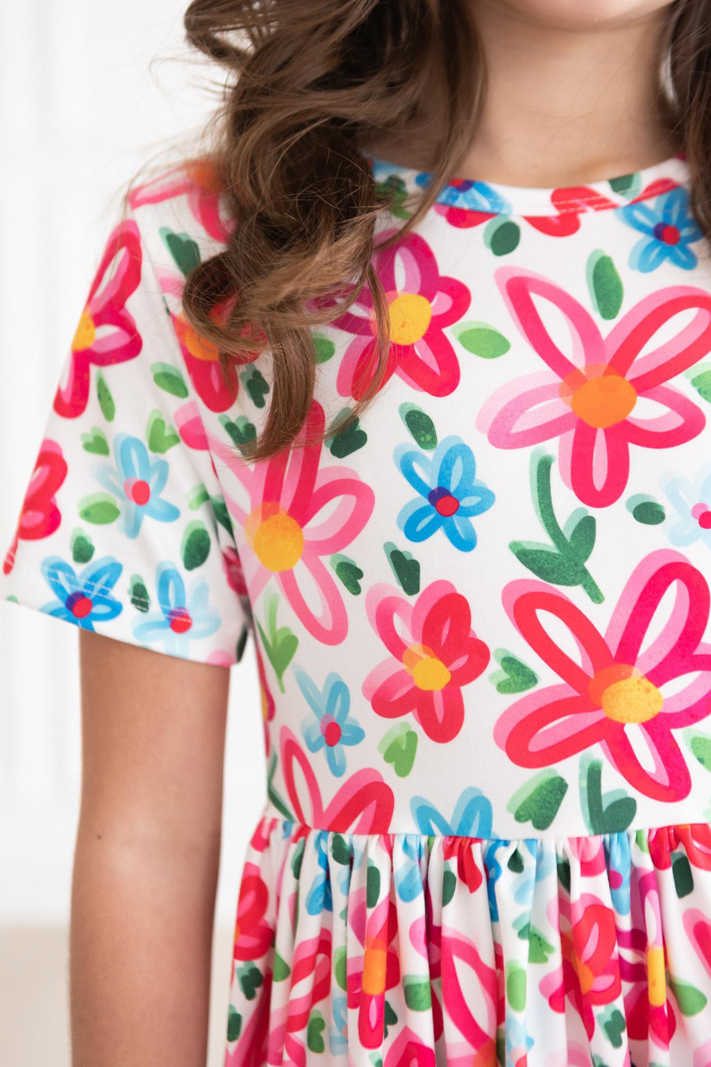 Mila & Rose ® Neon Floral S/S Pocket Twirl Dress — alternative angle