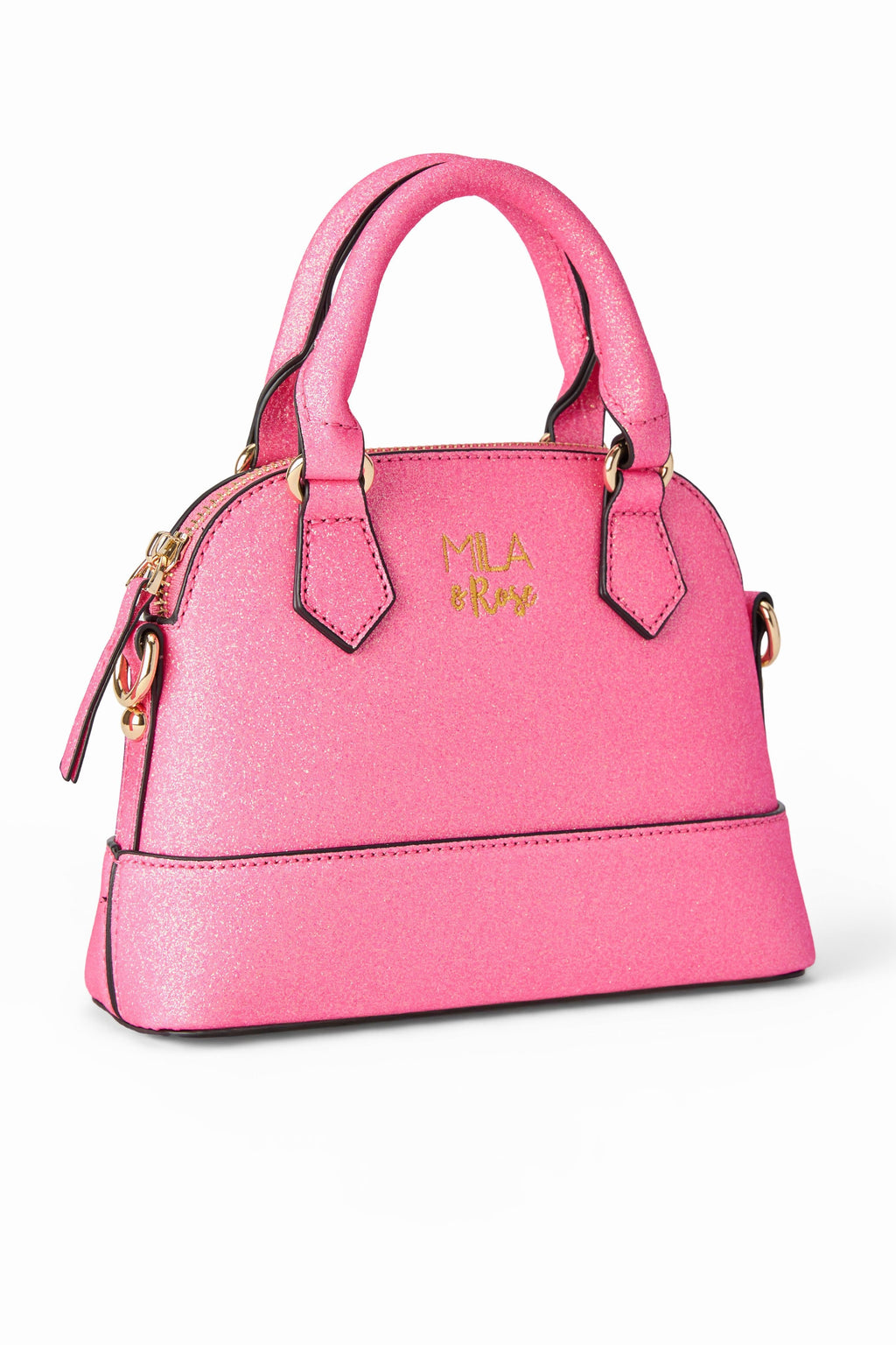 Mila & Rose ® Neon Pink Glitter Girl's Crossbody Purse — main product shot