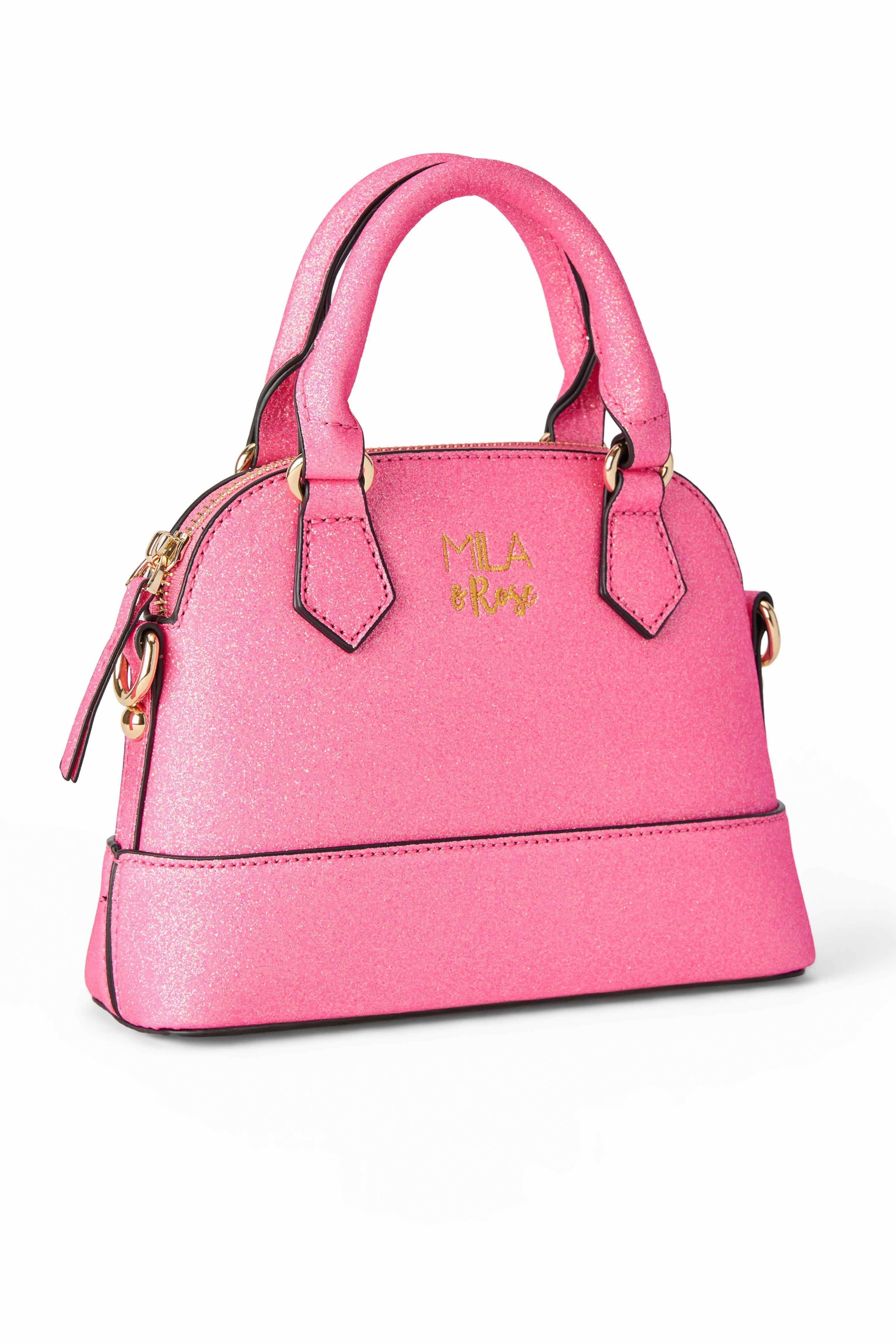 Mila & Rose ® Neon Pink Glitter Girl's Crossbody Purse — main product shot