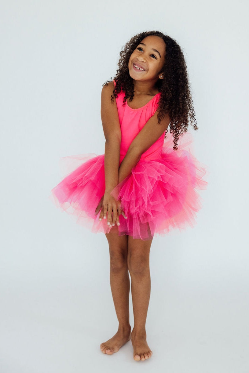 Mila & Rose ® Neon Pink Tank Tutu Leotard — lifestyle context