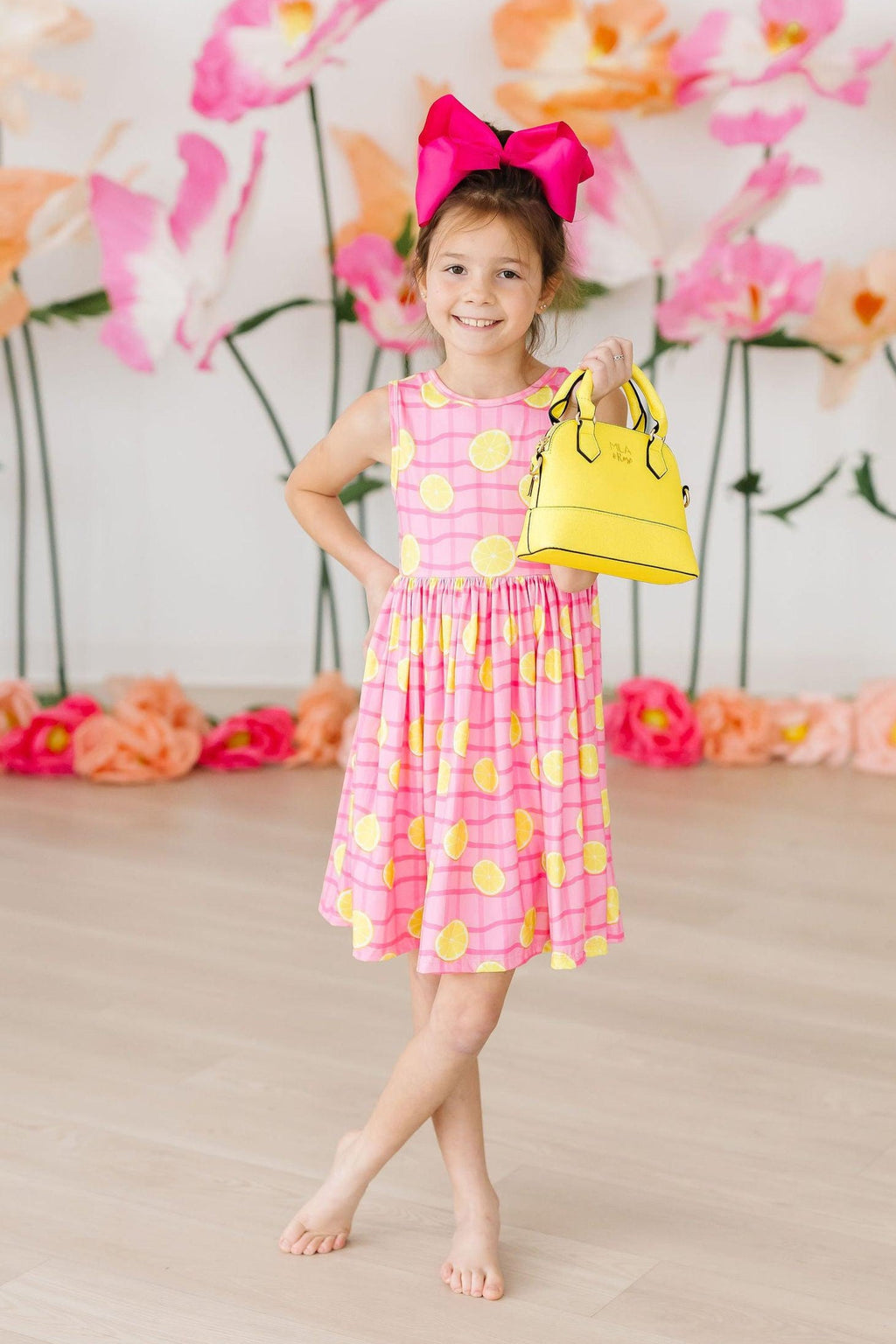 Mila & Rose ® Neon Yellow Glitter Girl's Crossbody Purse — alternative angle