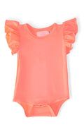 Mila & Rose ® Neon Coral S/S Flutter Bodysuit — main product shot