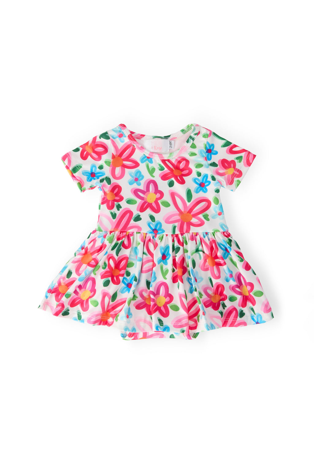 Mila & Rose ® Neon Floral S/S Twirl Bodysuit — main product shot