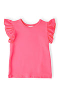 Mila & Rose ® Neon Pink S/S Ruffle Tee — main product shot