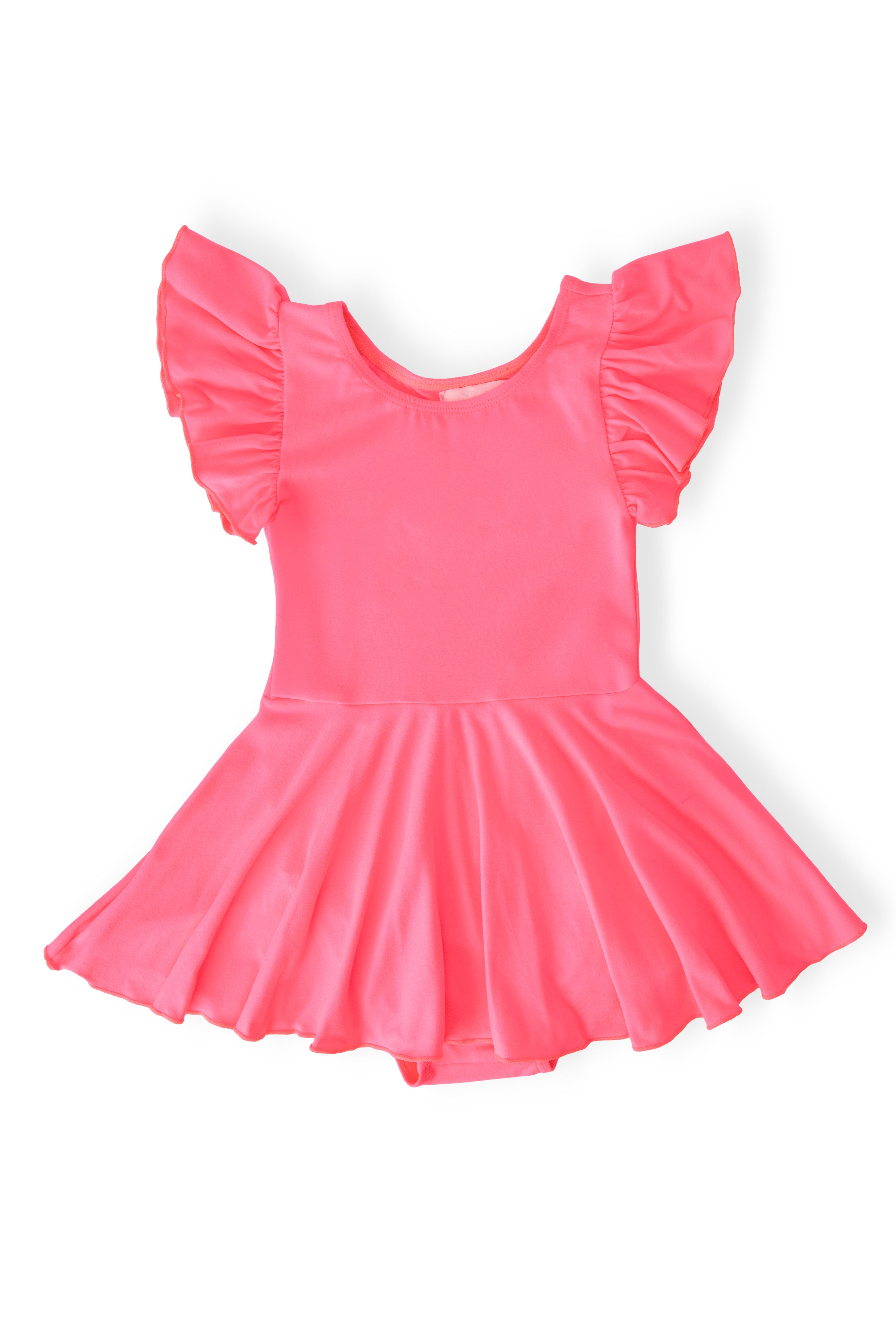 Mila & Rose ® Neon Pink S/S Twirl Leotard — main product shot