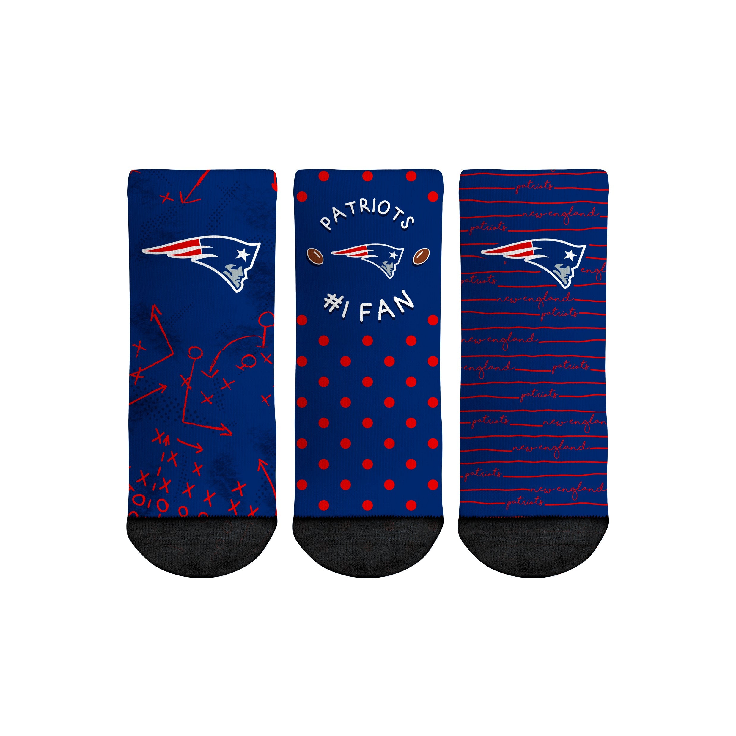 Rock 'Em Socks New England Patriots - Number 1 Fan 3-Pack (Toddler) — main product shot