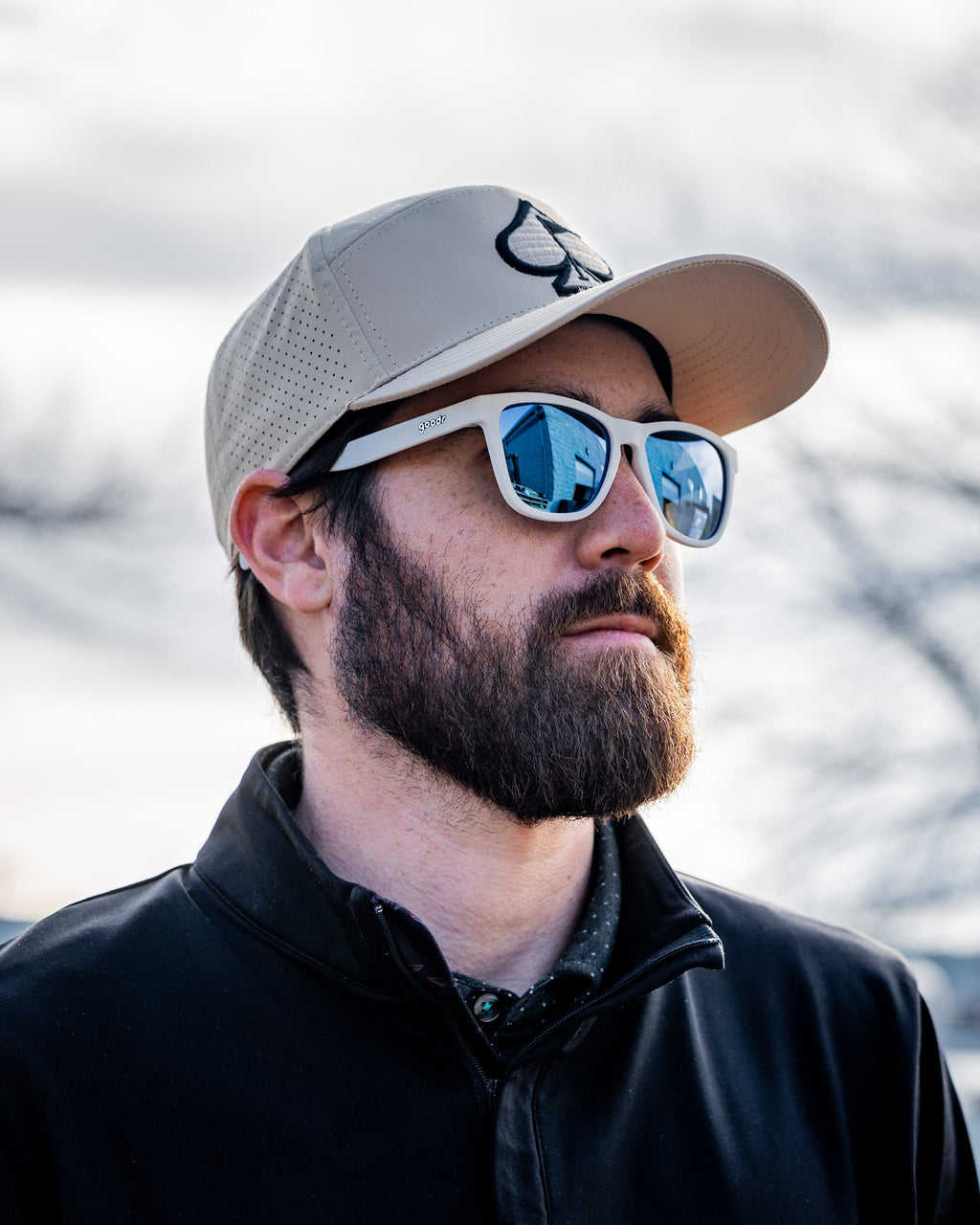 Pins and Aces Tradesman Hat - Sand — in-use photo