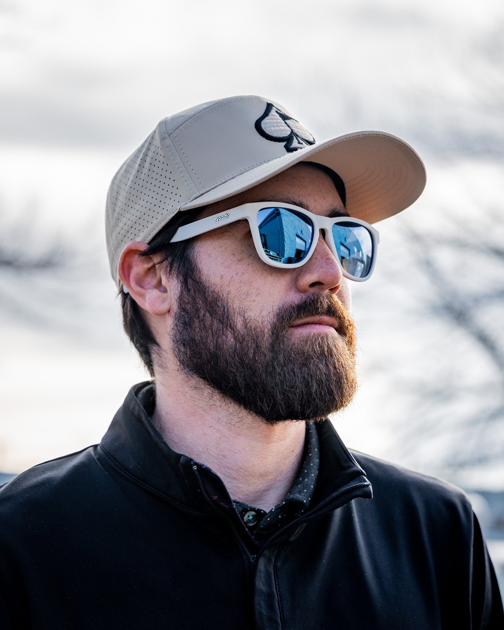 Pins and Aces Tradesman Hat - Sand — in-use photo