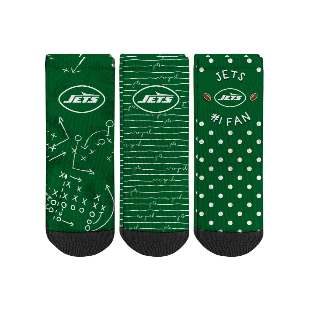 Rock 'Em Socks Rock 'Em Socks New York Jets - Number 1 Fan 3-Pack (Toddler) — main product shot