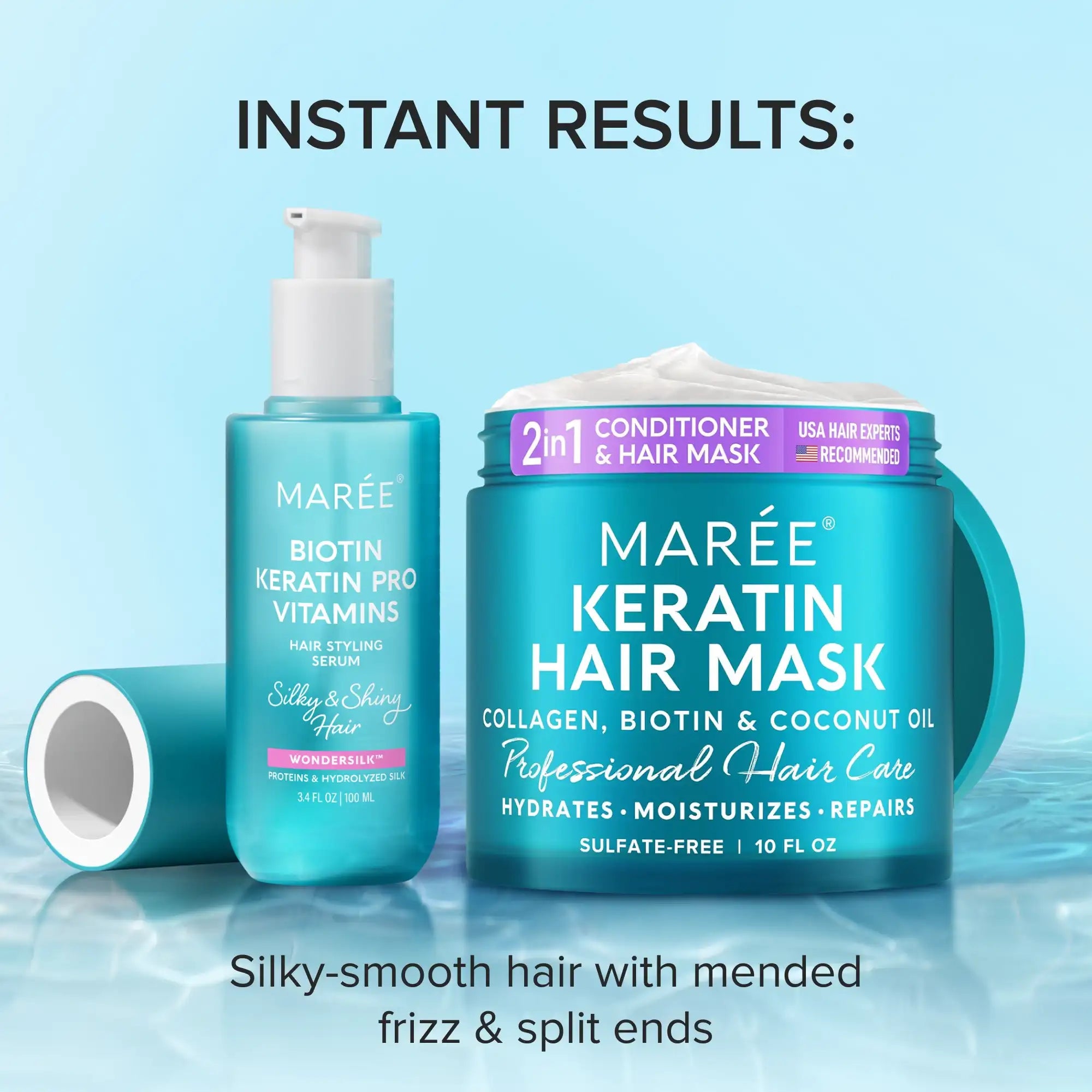Maree Keratin Mask for Damaged Hair — comparison shot