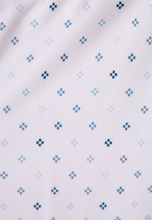Buki Newport Ditsy Short Sleeve Tech Shirt — detail close-up