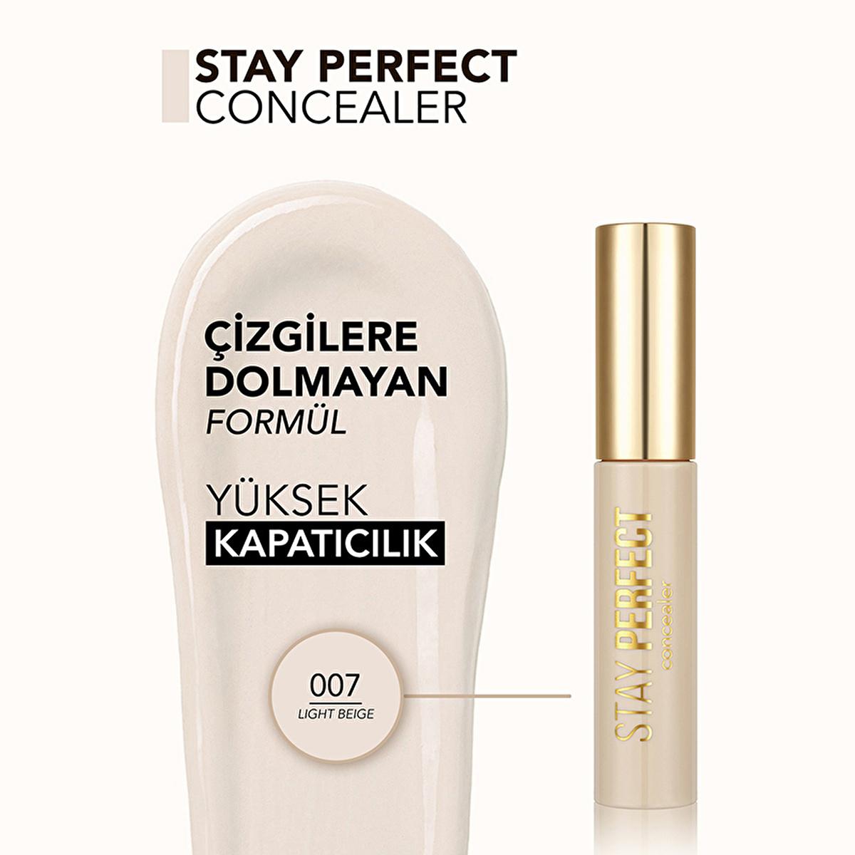 Flormar Stay Perfect Concealer: High Pigment, Long Lasting, Natural Finish - Covers Dark Circles & Blemishes, Moisturizing, Floral Scent, Light Beige
