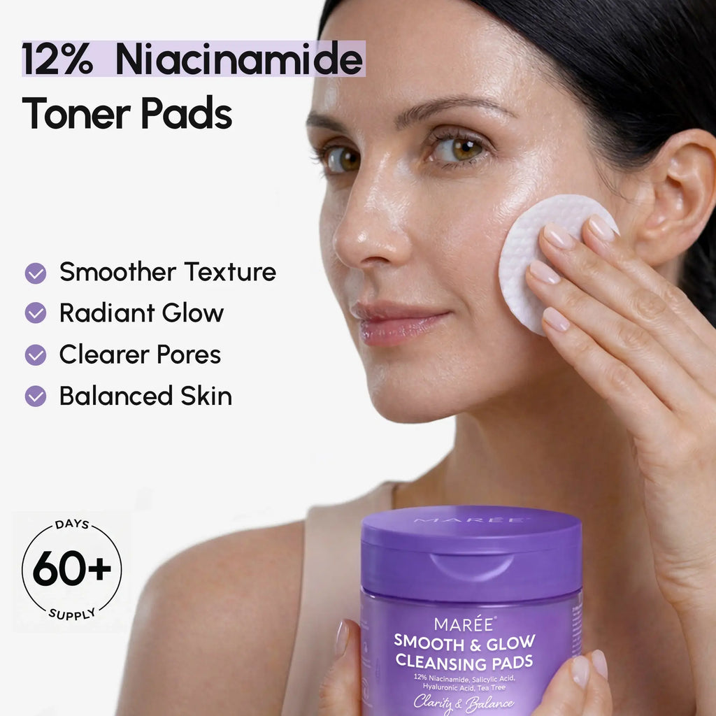 Maree 12% Niacinamide Smooth & Glow Pads — detail close-up